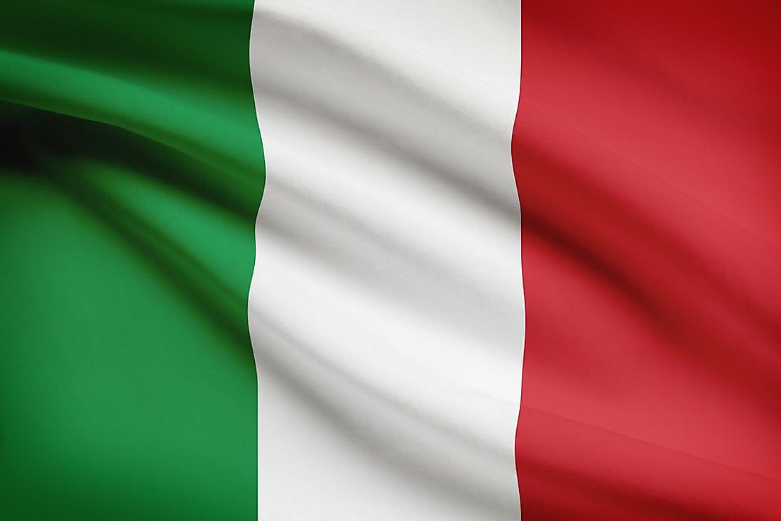 The Italian flag is shown here. 