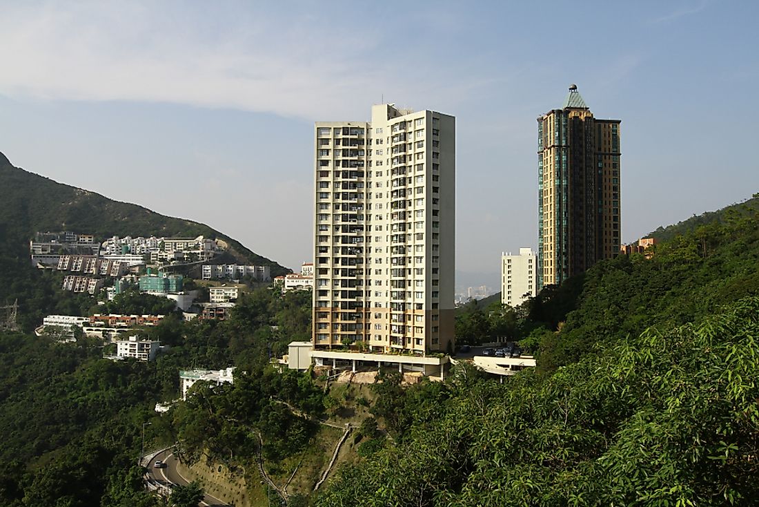 Apartment complexes in Hong Kong. 