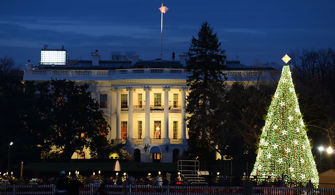 The White House traditionally decorates for the Christmas holidays.