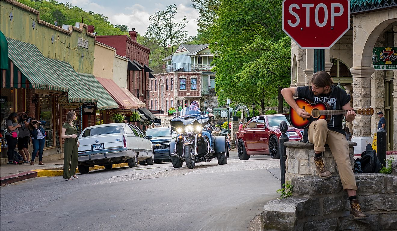 A charming street scene at Eureka Springs, Arkansas. Image credit: shuttersv / Shutterstock.com. 