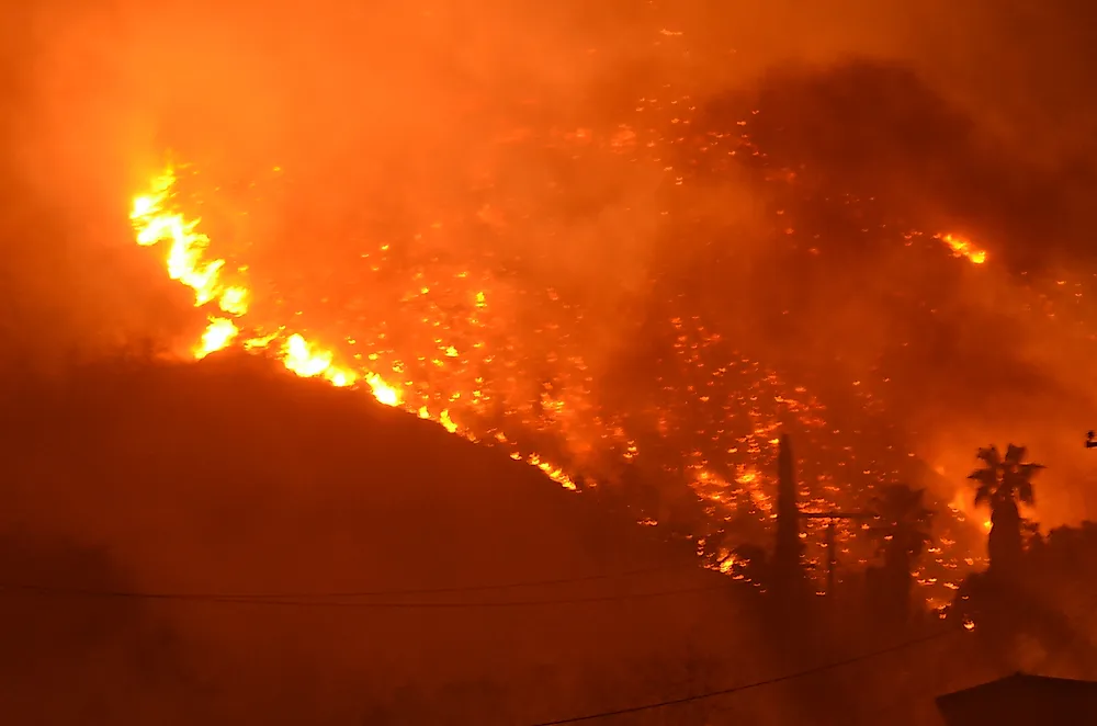 The 2017 Thomas Fire in Ventura County, California was the second-worst wildfire in California history. 