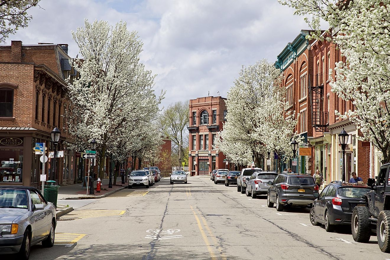 Beacon, New York: A road surrounded by buildings in Beacon