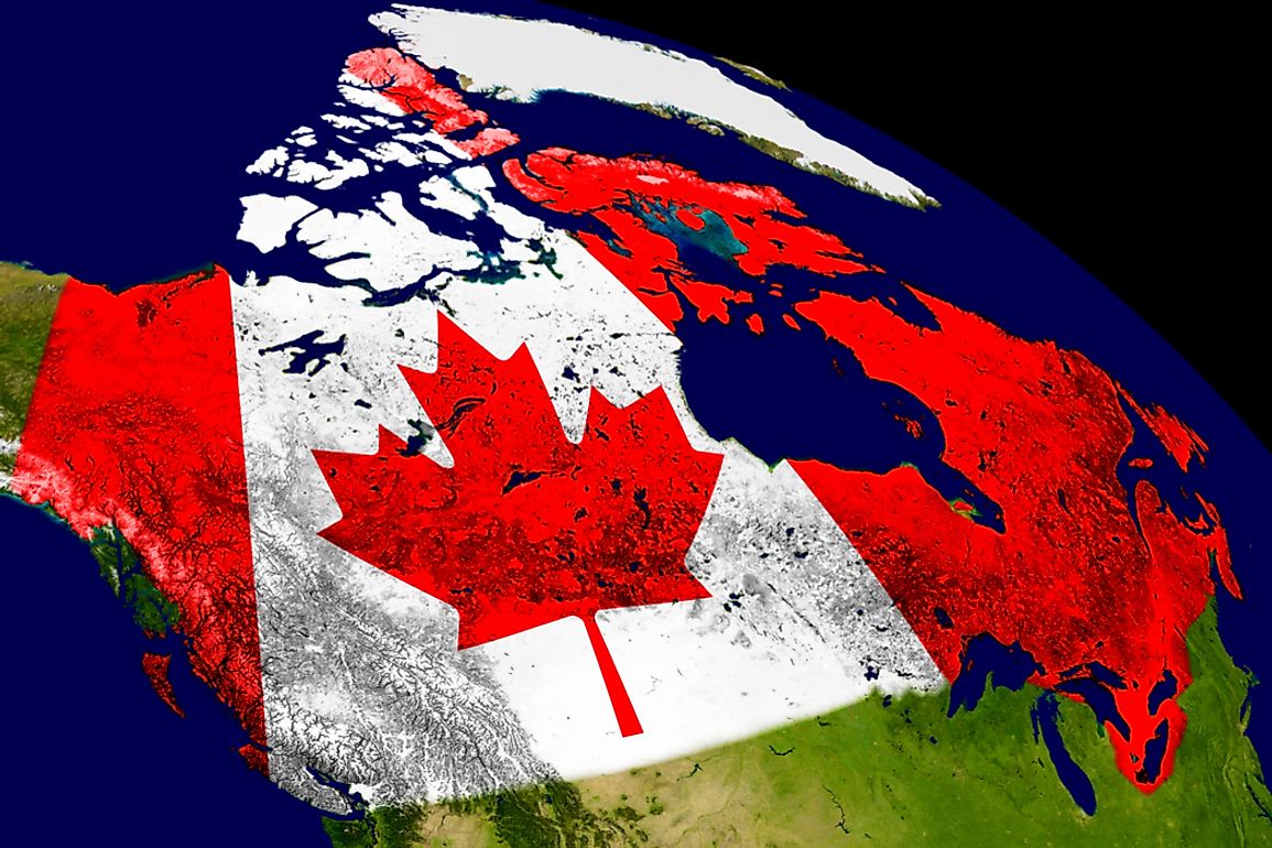 Canada stretches from the the Arctic Ocean to the north, the Pacific Ocean to the west, and the Atlantic Ocean to the east.