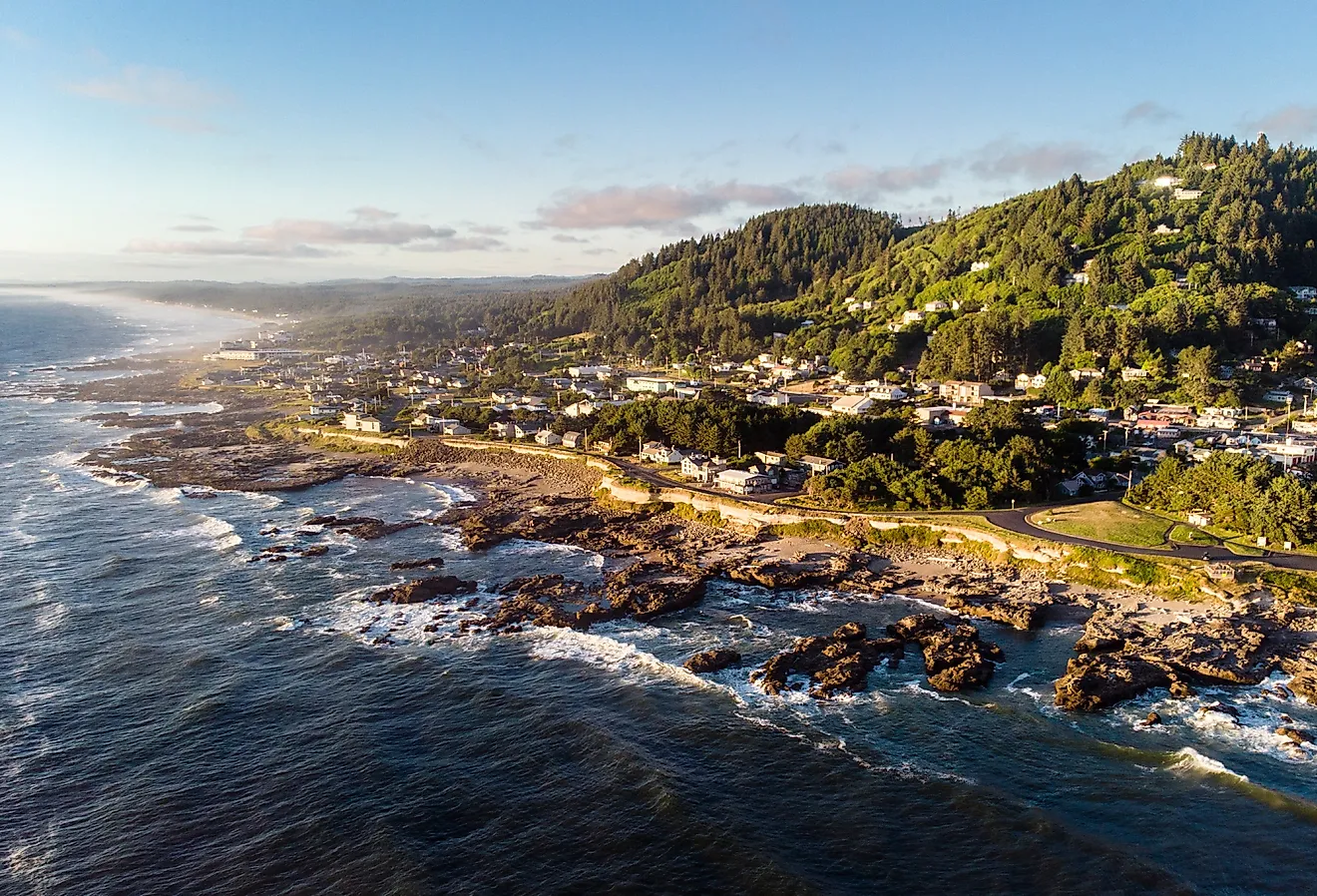 The town of Yachats on the rough Oregon coast.