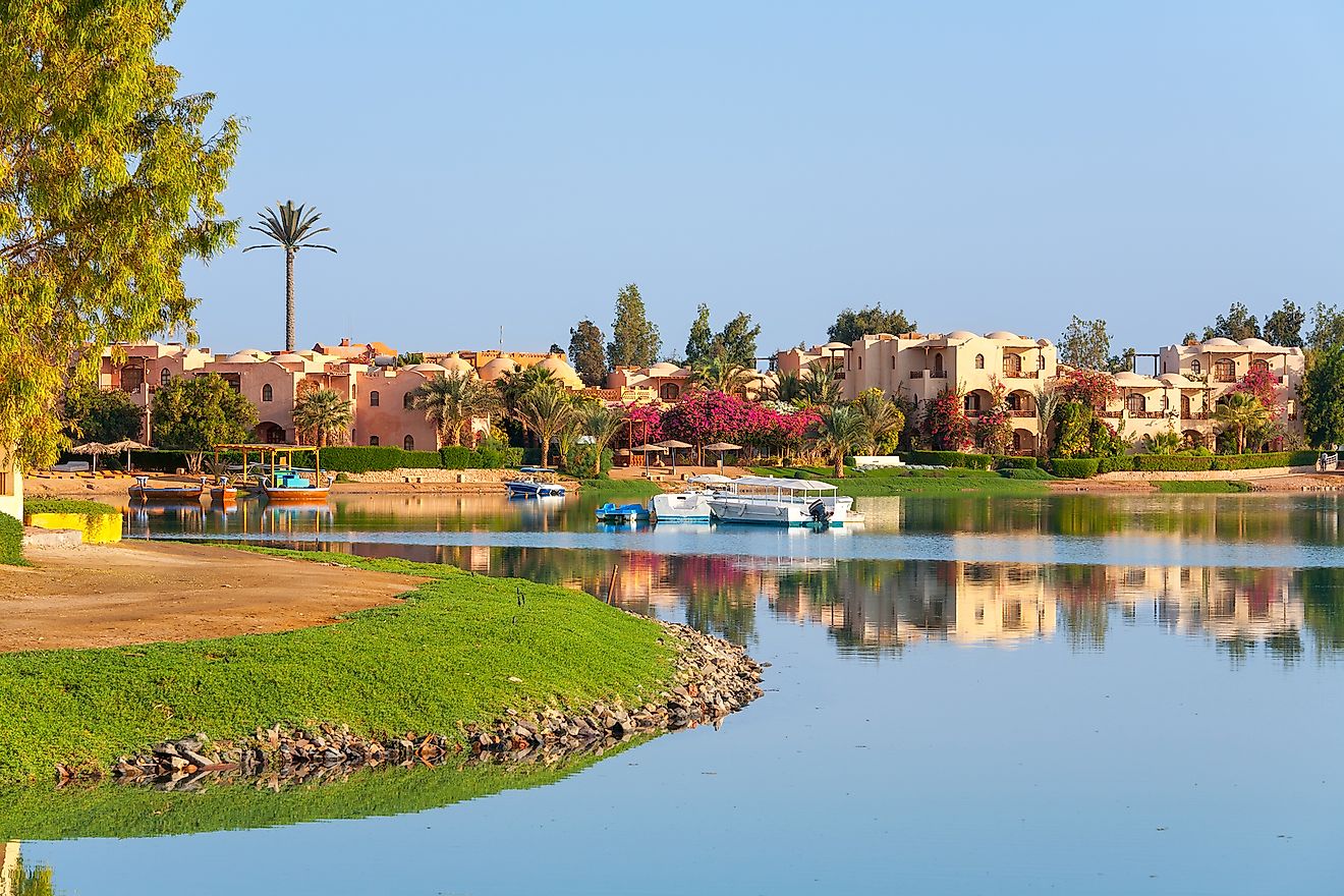 View of coastline at El Gouna. Egypt