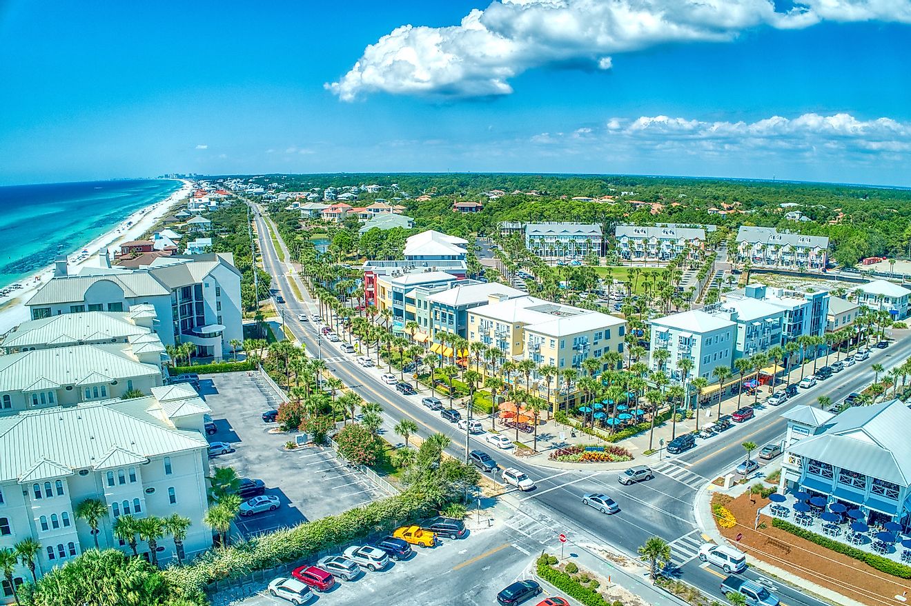 Aerial view of Santa Rosa Beach, Florida.