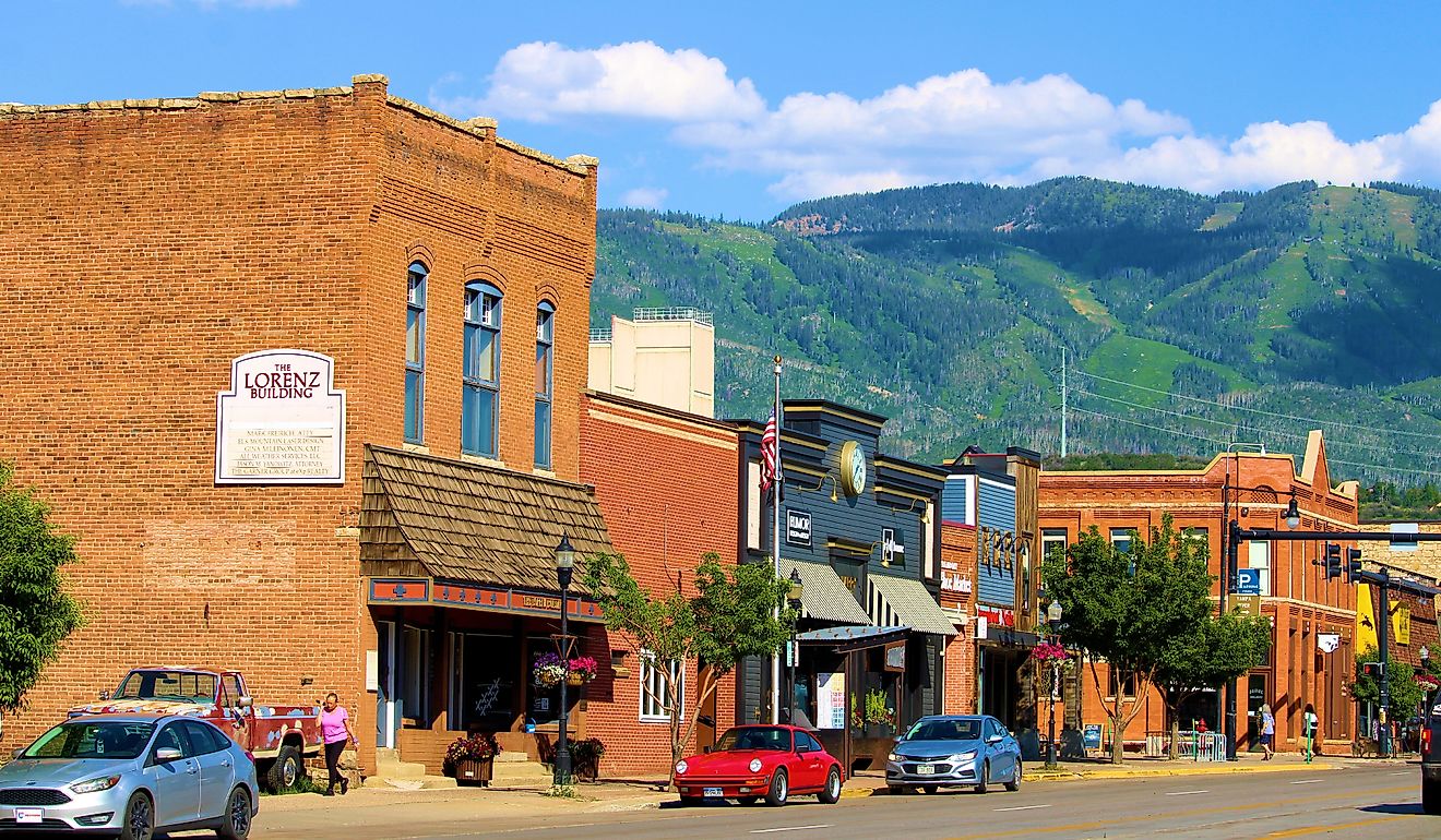 Beautiful brick buildings in downtown Steamboat Springs, Colorado. Image credit photojohn830 via Shutterstock