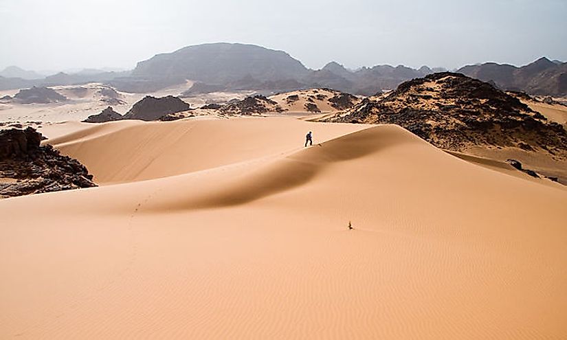 Tadrart Acacus desert in western Libya, part of the Sahara.