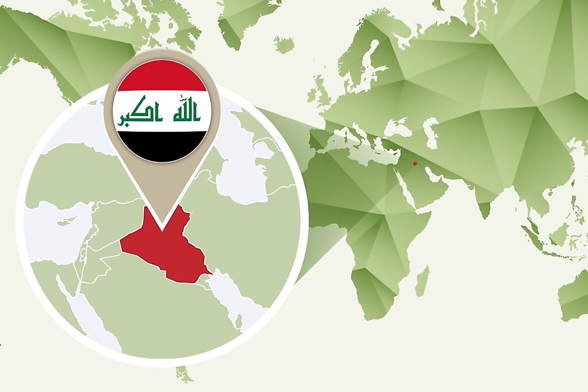 Iraq borders the Persian Gulf and six countries in the Middle East. 