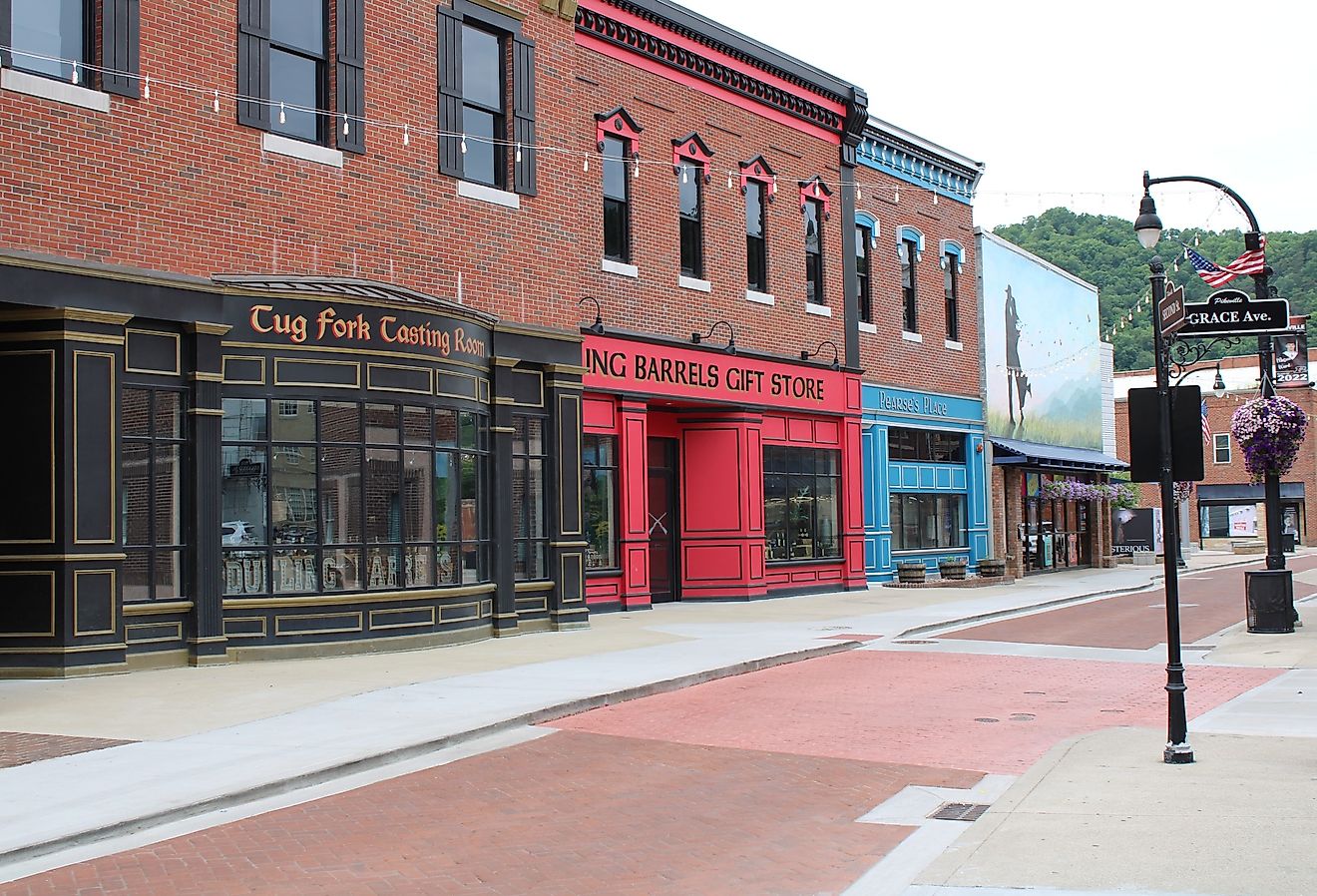 Colorful storefronts in downtown Pikeville, Kentucky. Image credit Cody Thane Prater via Shutterstock