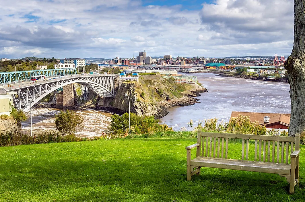 The Reversing Falls in Saint John, New Brunswick.