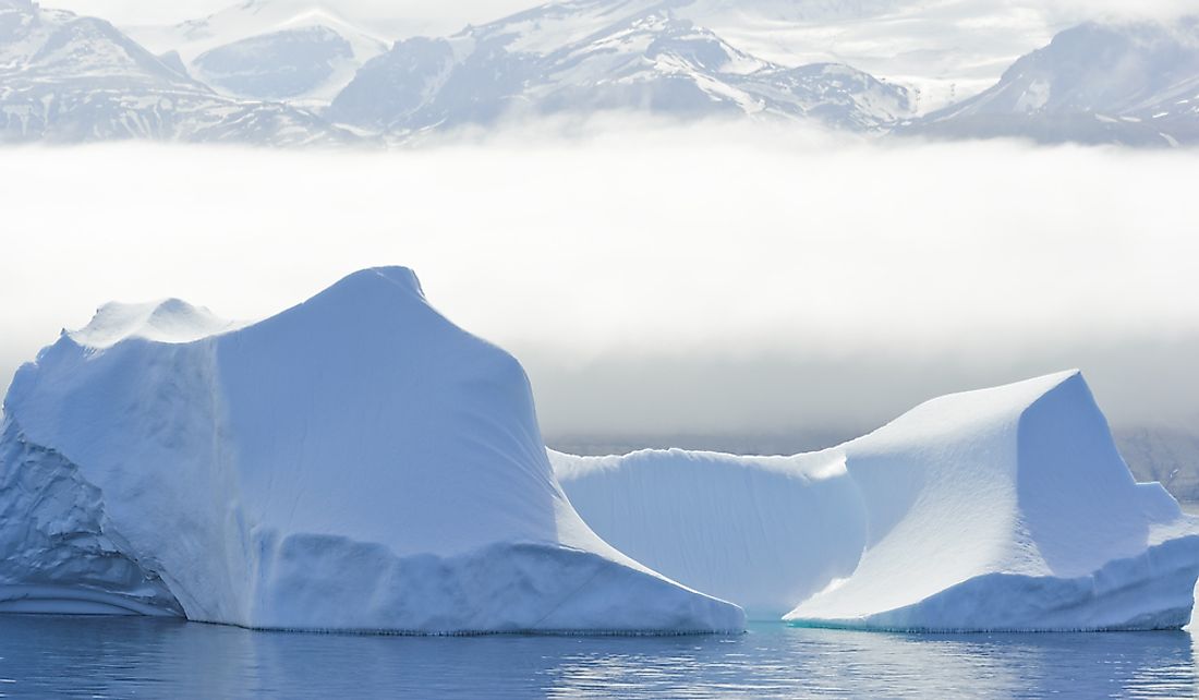 Baffin Bay has extensive ice cover and a high density of icebergs. 