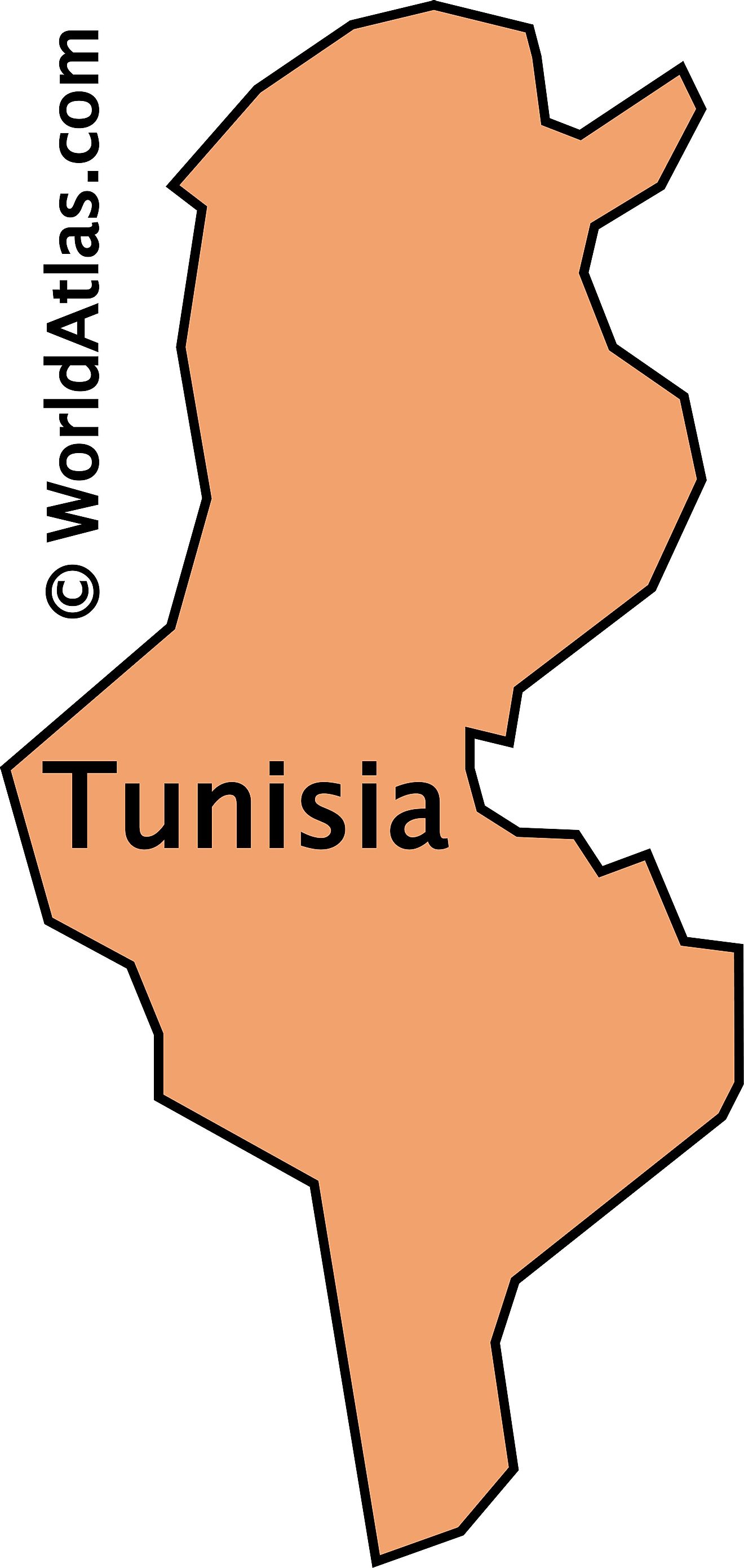 Outline Map of Tunisia