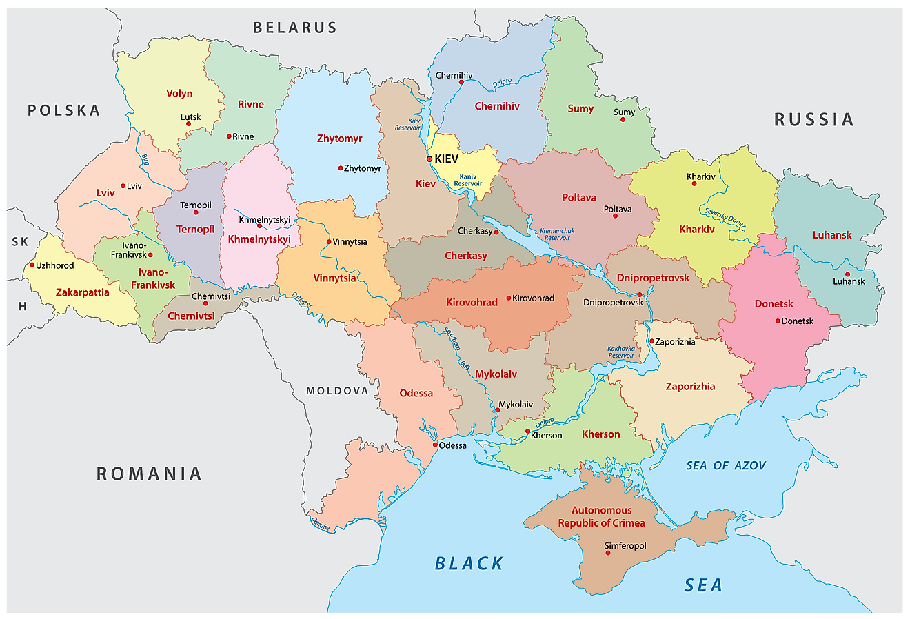 Political Map Of Ukraine