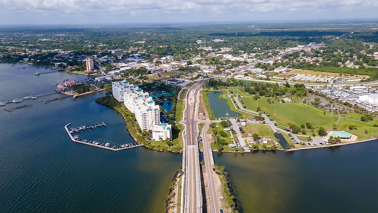 Aerial view of Titusville in Florida. Editorial credit: YES Market Media / Shutterstock.com