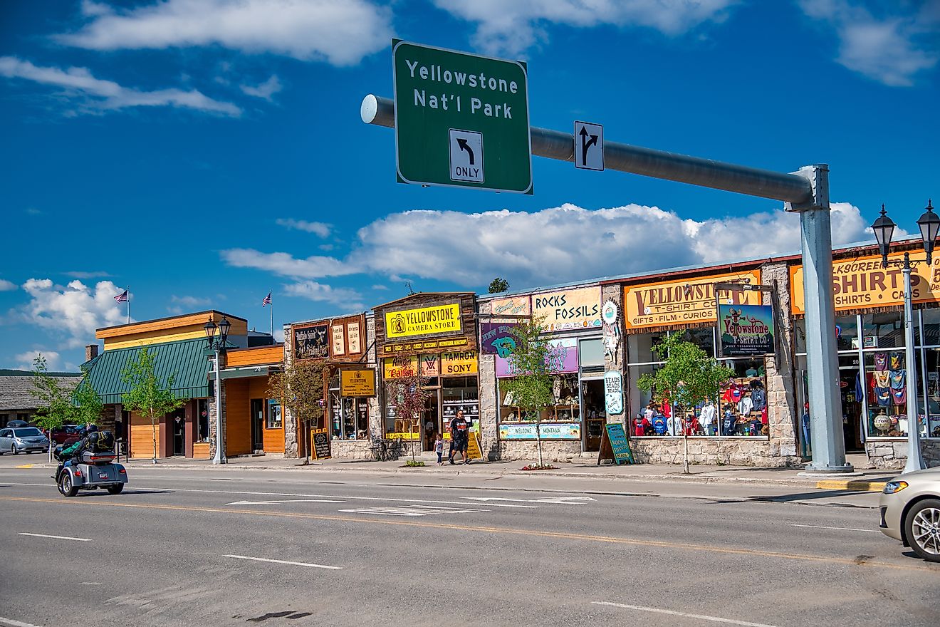 WEST YELLOWSTONE, MONTANA - JULY 9, 2019: City streets on a beautiful summer day