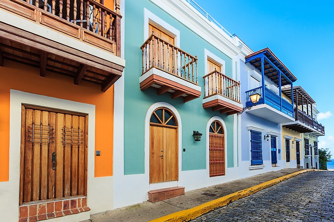 A beautiful historic street in San Juan, Puerto Rico. 