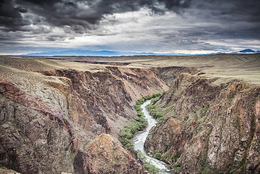 Many rivers pass through the vast country of Kazakhstan. 