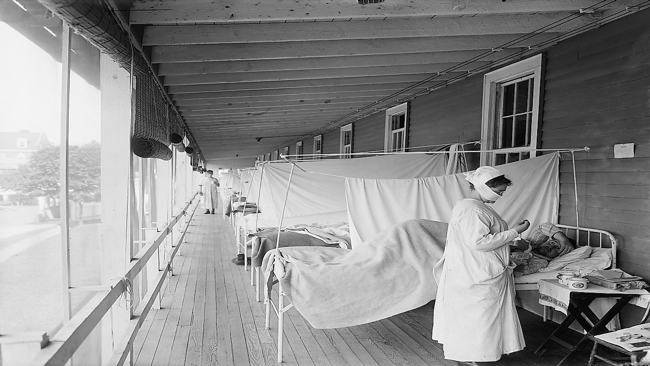 Walter Reed Hospital flu ward during the Spanish Flu epidemic of 1918-19, in Washington DC.