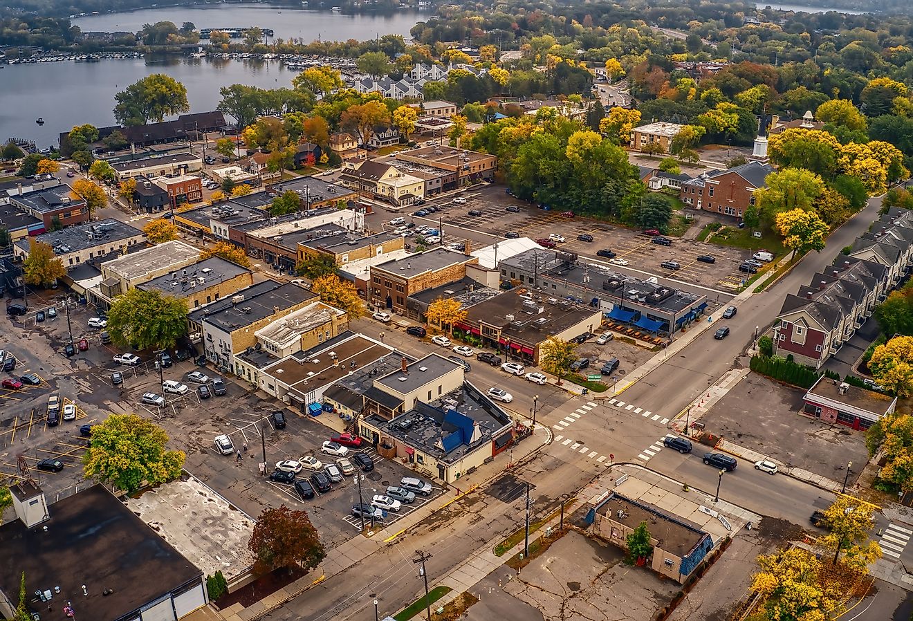 Aerial View of the Twin Cities Suburb of Excelsior, Minnesota. Image credit Jacob via AdobeStock.