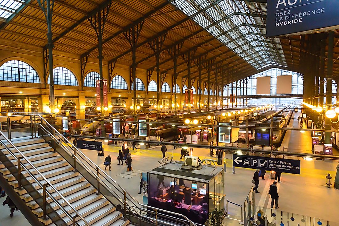 Paris' Garde du nord is the busiest railway station in Europe by passenger traffic. Editorial credit: TungCheung / Shutterstock.com.