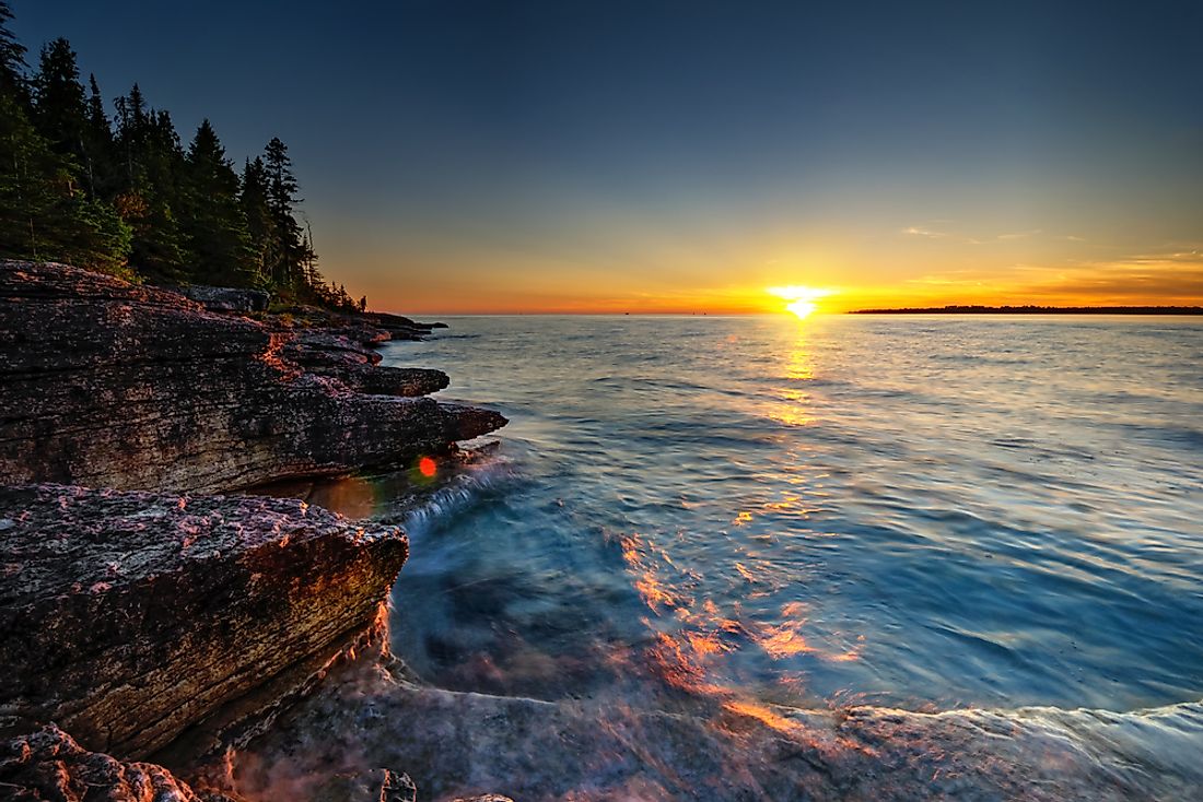 Manitoulin Island, in Ontario, Canada, is the world's largest island located in a lake. 