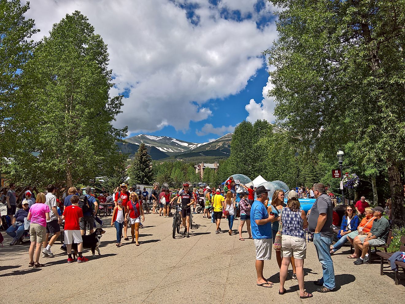 Tourists enjoying Breckenridge, Colorado, in the summertime.