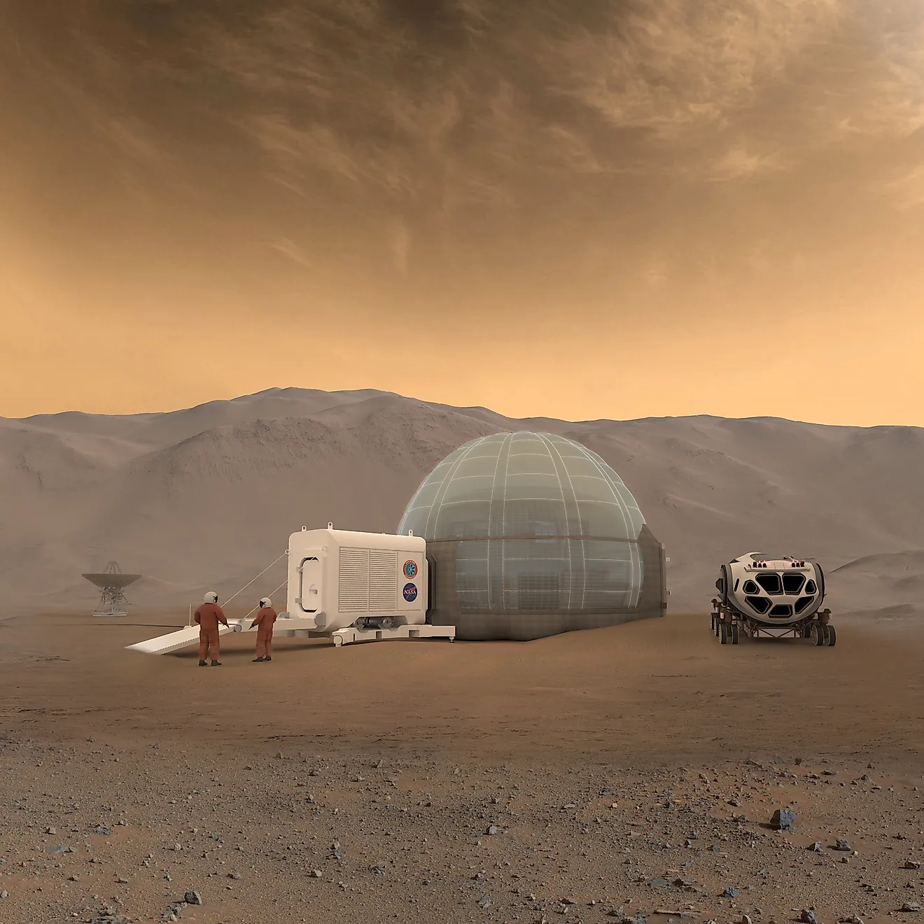 Mars Ice Home concept. Credit: NASA/Clouds AO/SEArch, Public domain, via Wikimedia Commons