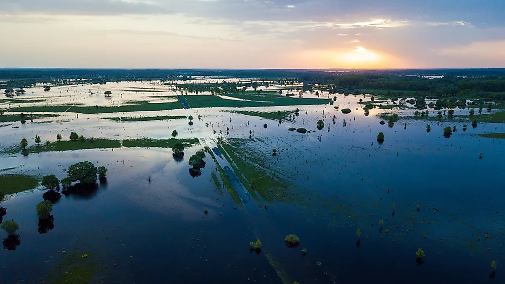 A flood-meadow. 