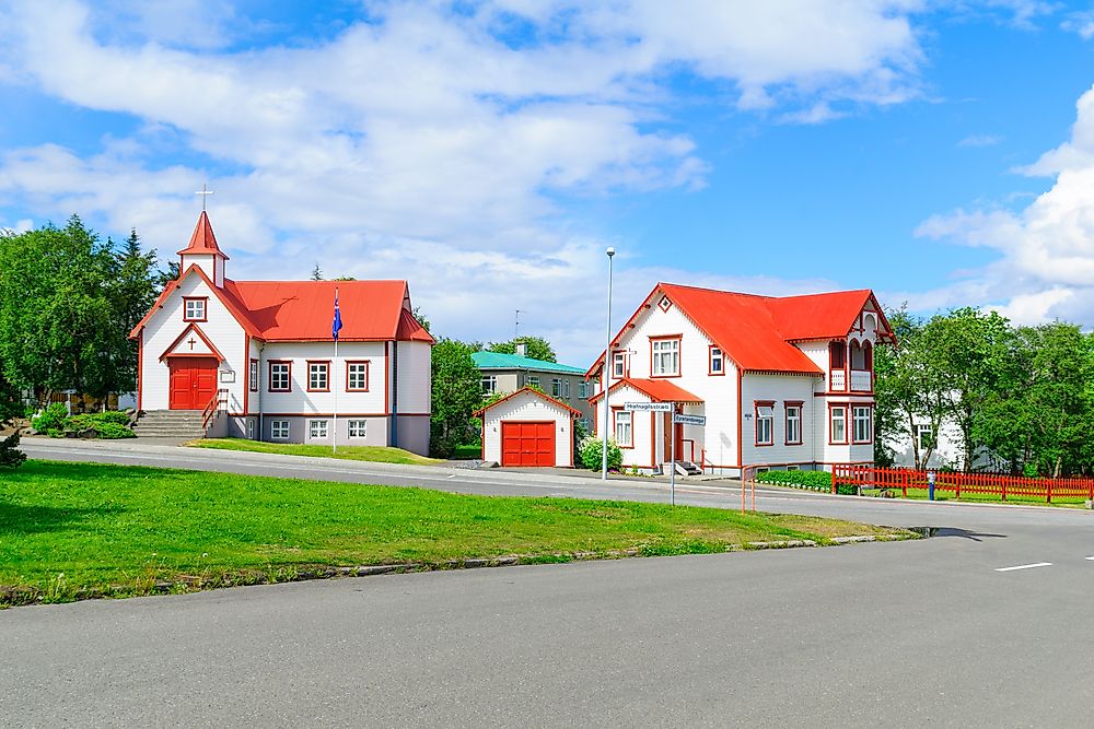 A church in Akureyri, Iceland. 