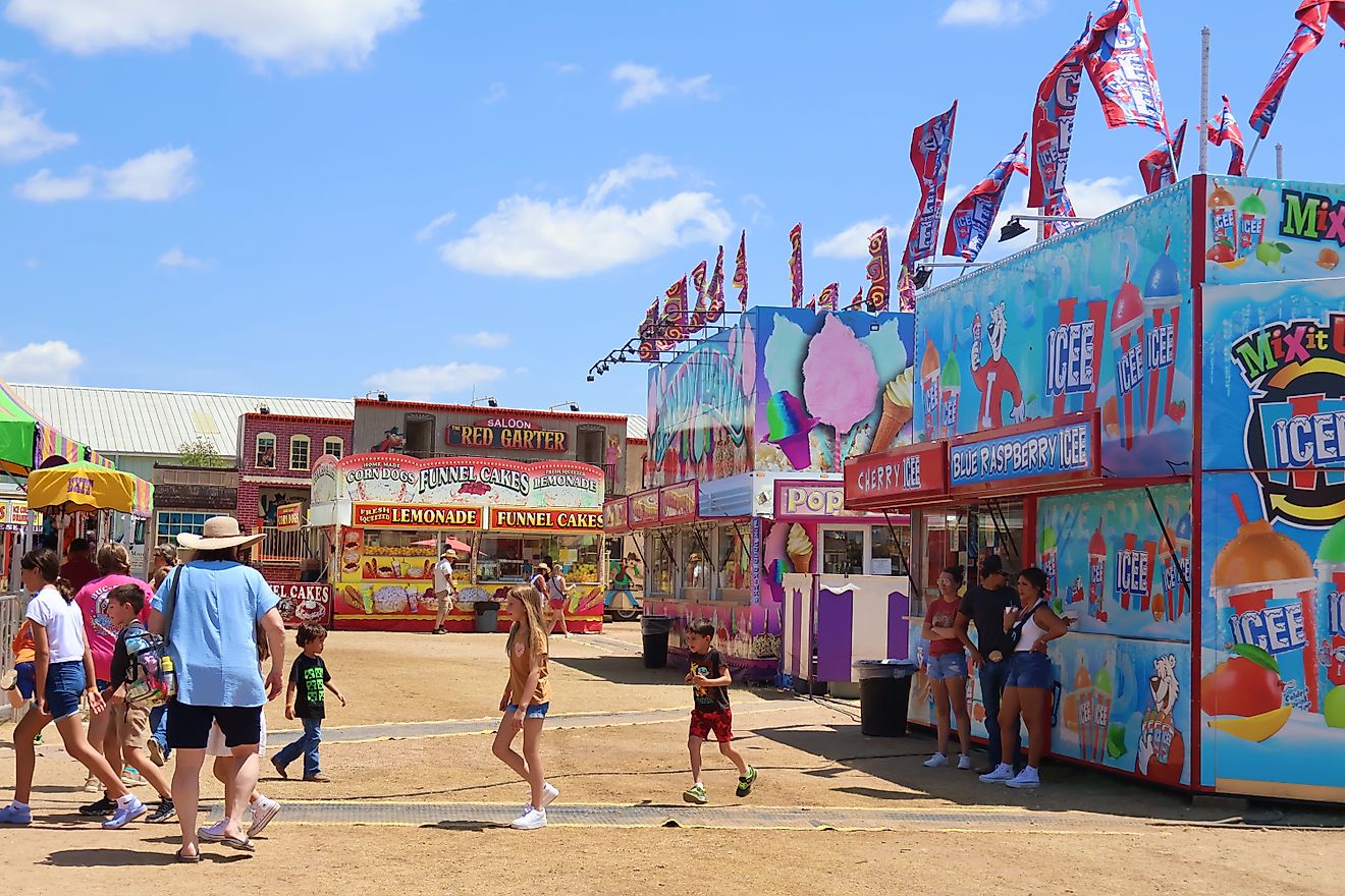 Various rides and stalls at the Gillespie County Fair in Fredericksburg, Texas. Image credit Akane Brooks via Shutterstock