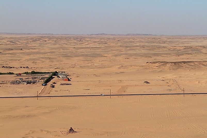 A settlement in Sudan's portion of the Sahara Desert.