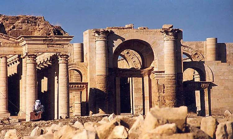 Temple ruins at Hattra, Iraq circa 1988.