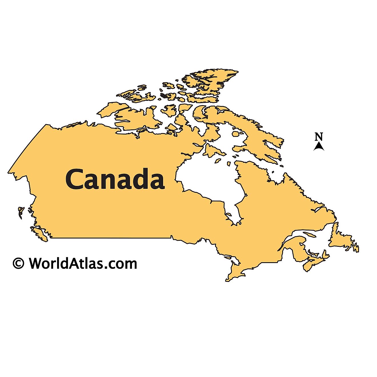 Mapa de contorno de Canadá