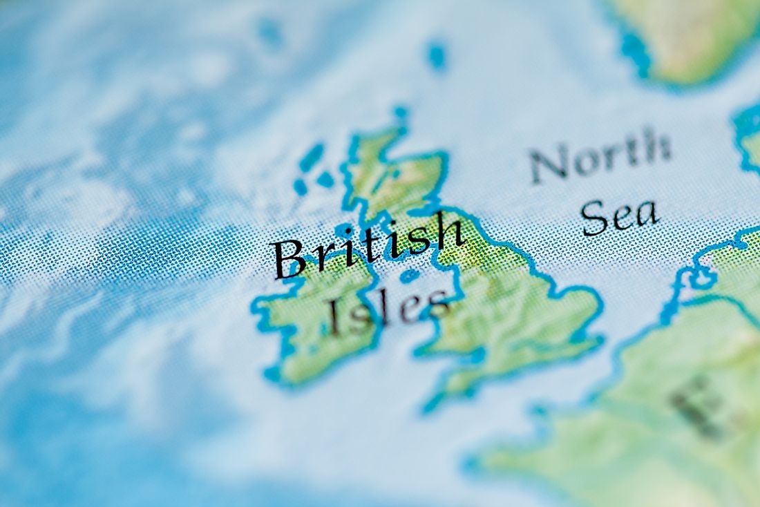 A map view showing the largest of the British Isles. 
