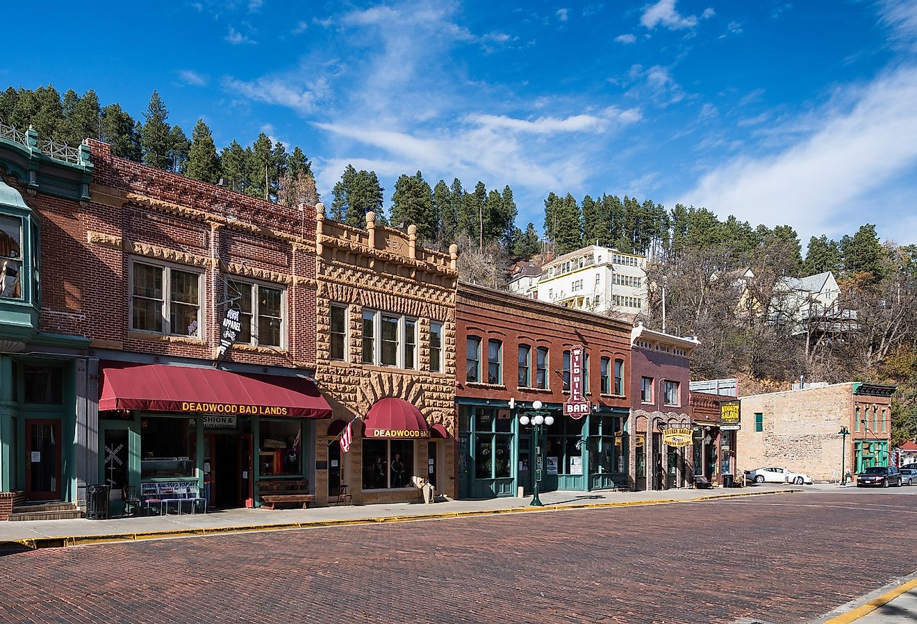 Historic downtown Main Street in Deadwood, South Dakota. Image credit Nagel Photography via Shutterstock