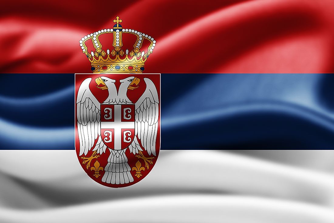 The official flag of Serbia. 