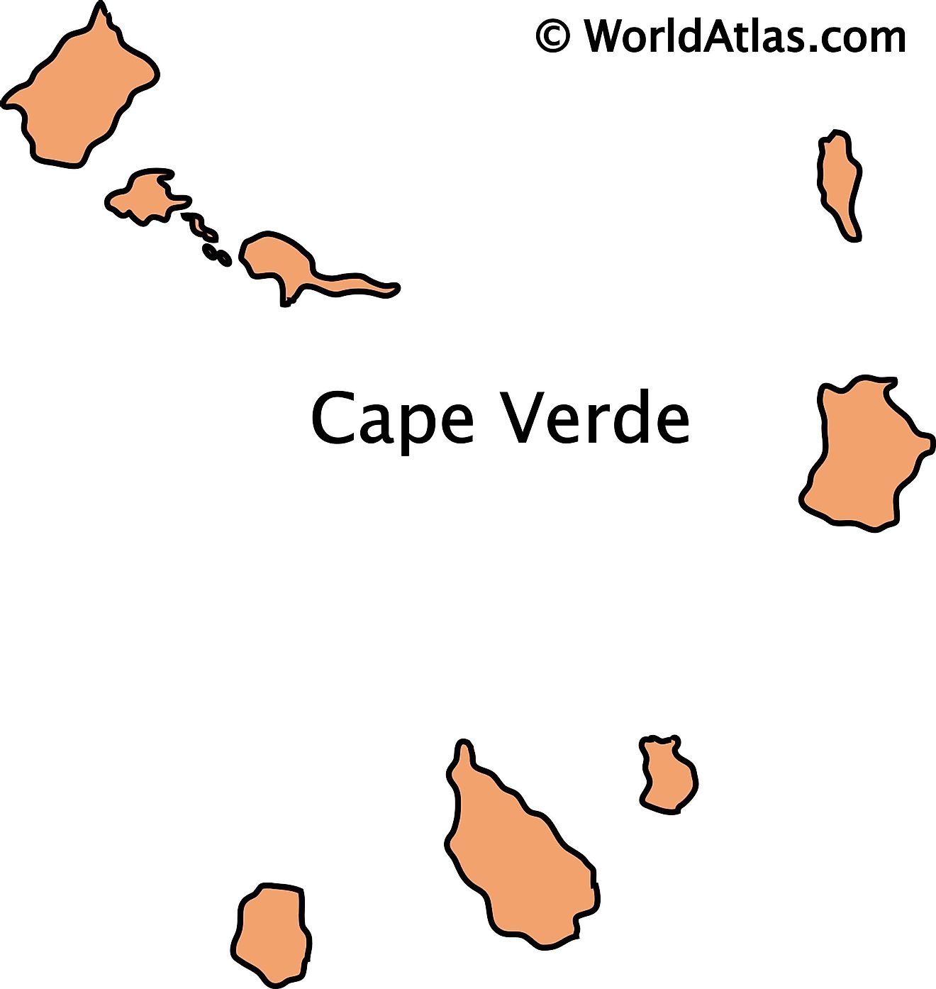 Outline map of Cape Verde