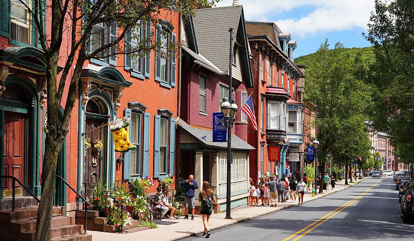  The historic town of Jim Thorpe in the Lehigh Valley, PA. Editorial credit: EQRoy / Shutterstock.com