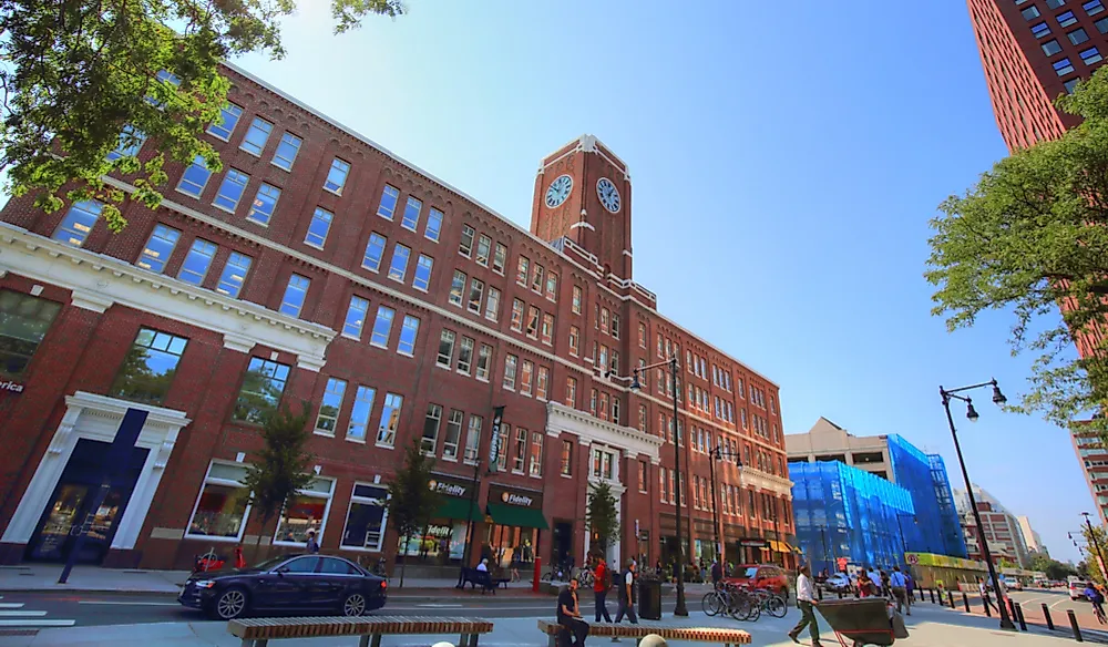 Kendall Square near the MIT campus.  Editorial credit: Elijah Lovkoff / Shutterstock.com