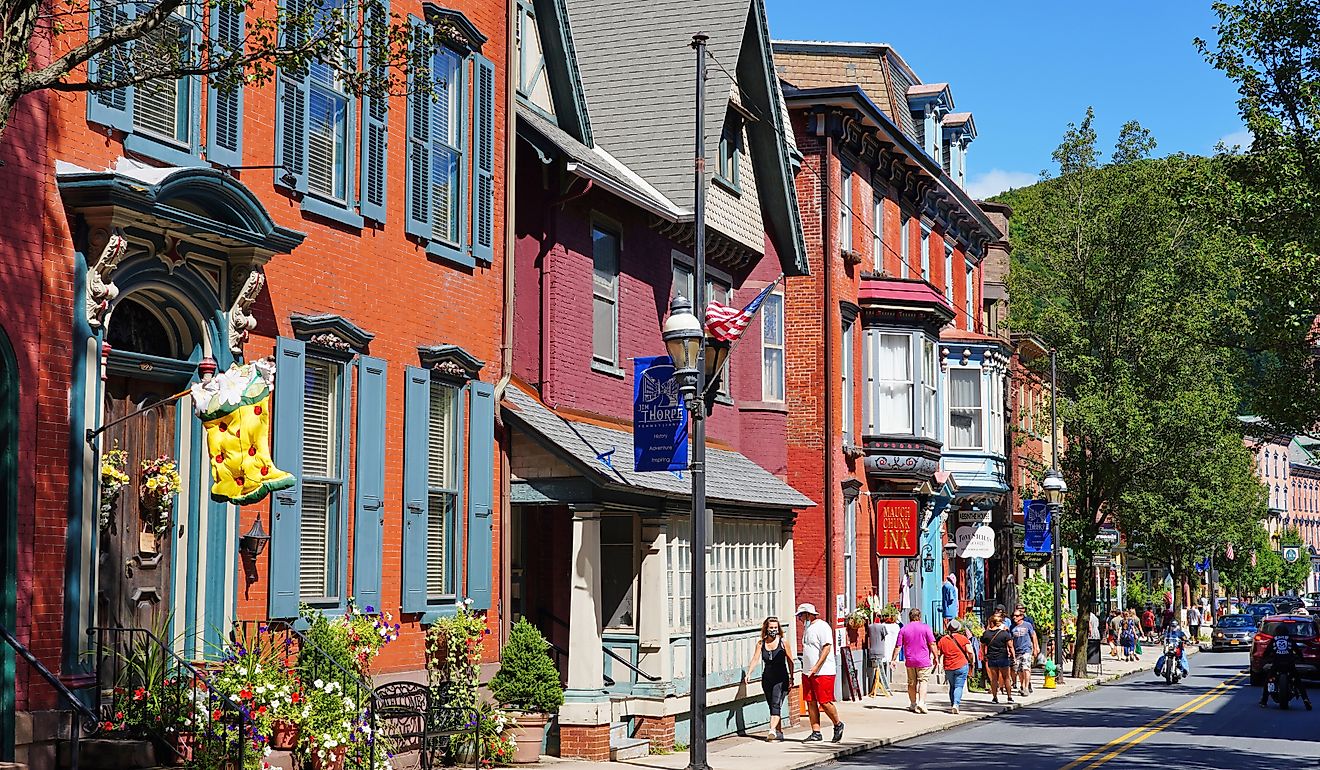 Downtown street in Jim Thorpe, Pennsylvania. Image credit EQRoy via Shutterstock.com