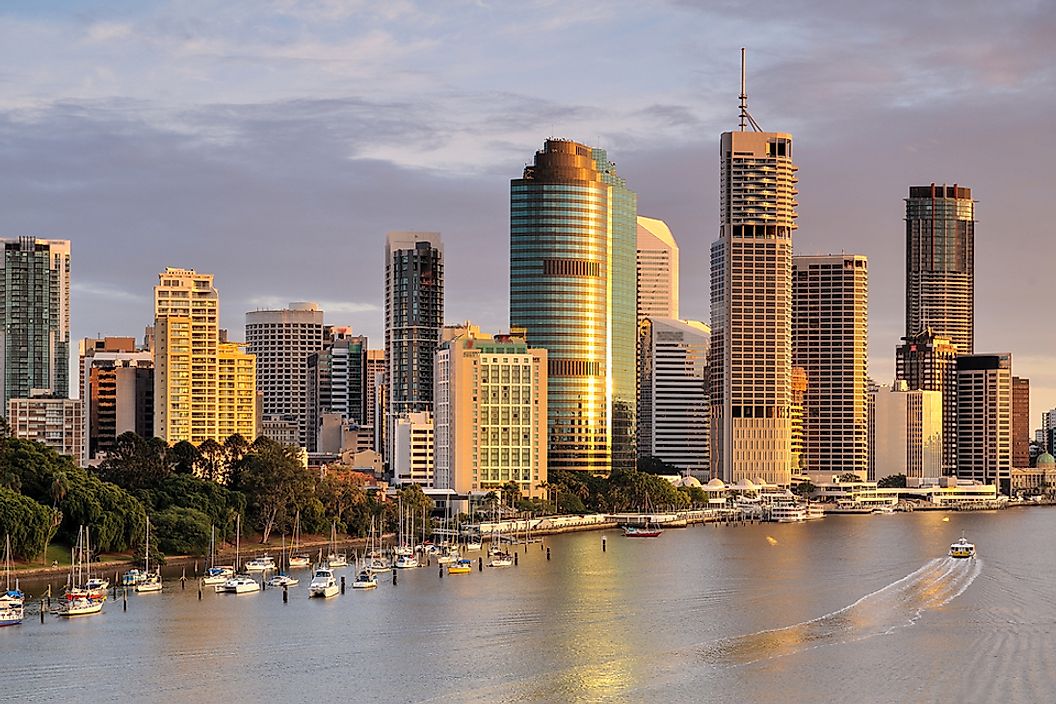 The skyline of Brisbane, Queensland, Australia.