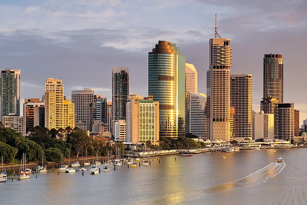 The skyline of Brisbane, Queensland, Australia.