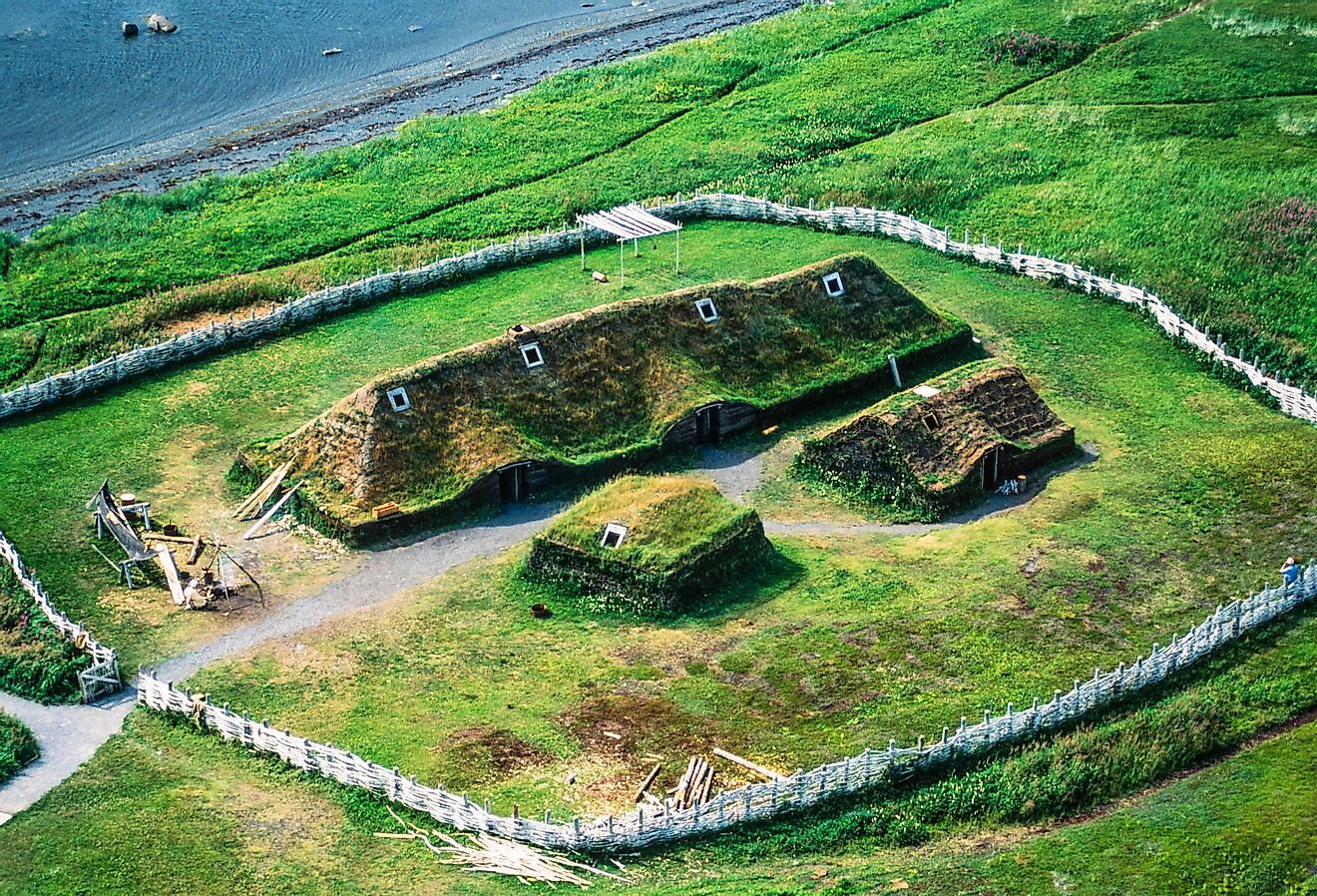 Aerial image of L'Anse aux Meadows, Newfoundland, Canada. Image credit Russ Heinl via Shutterstock