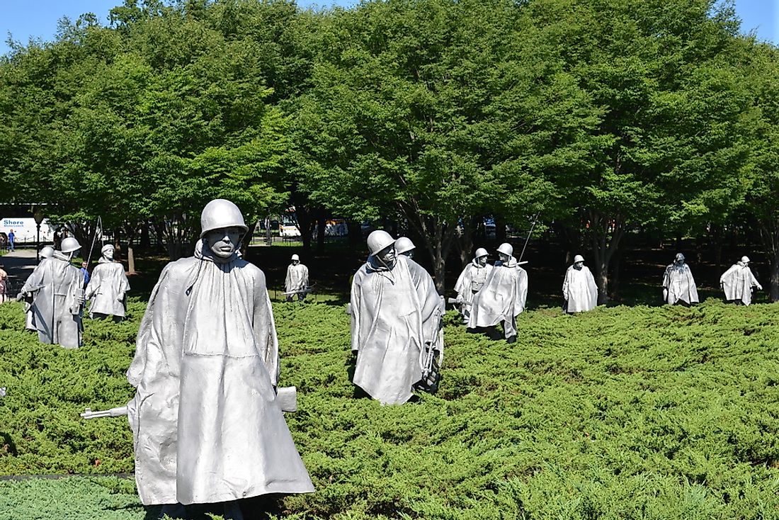 A memorial to the Korean War in Washington, D.C. 