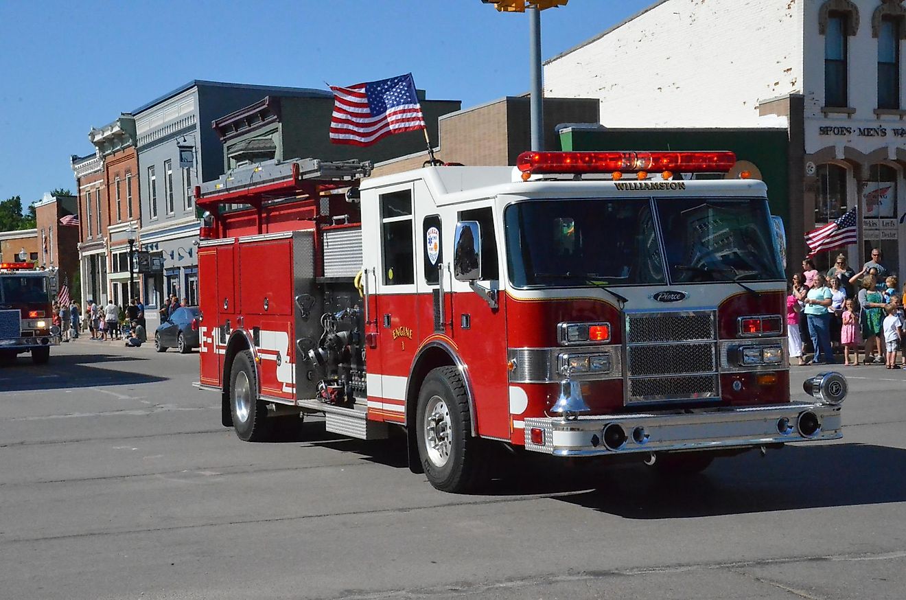 Memorial Day parade and memorial program in Williamston, Michigan