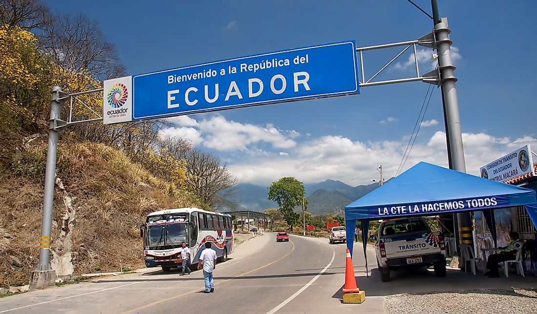 The border crossing between Peru and Ecuador. Editorial credit: Ryszard Stelmachowicz / Shutterstock.com.