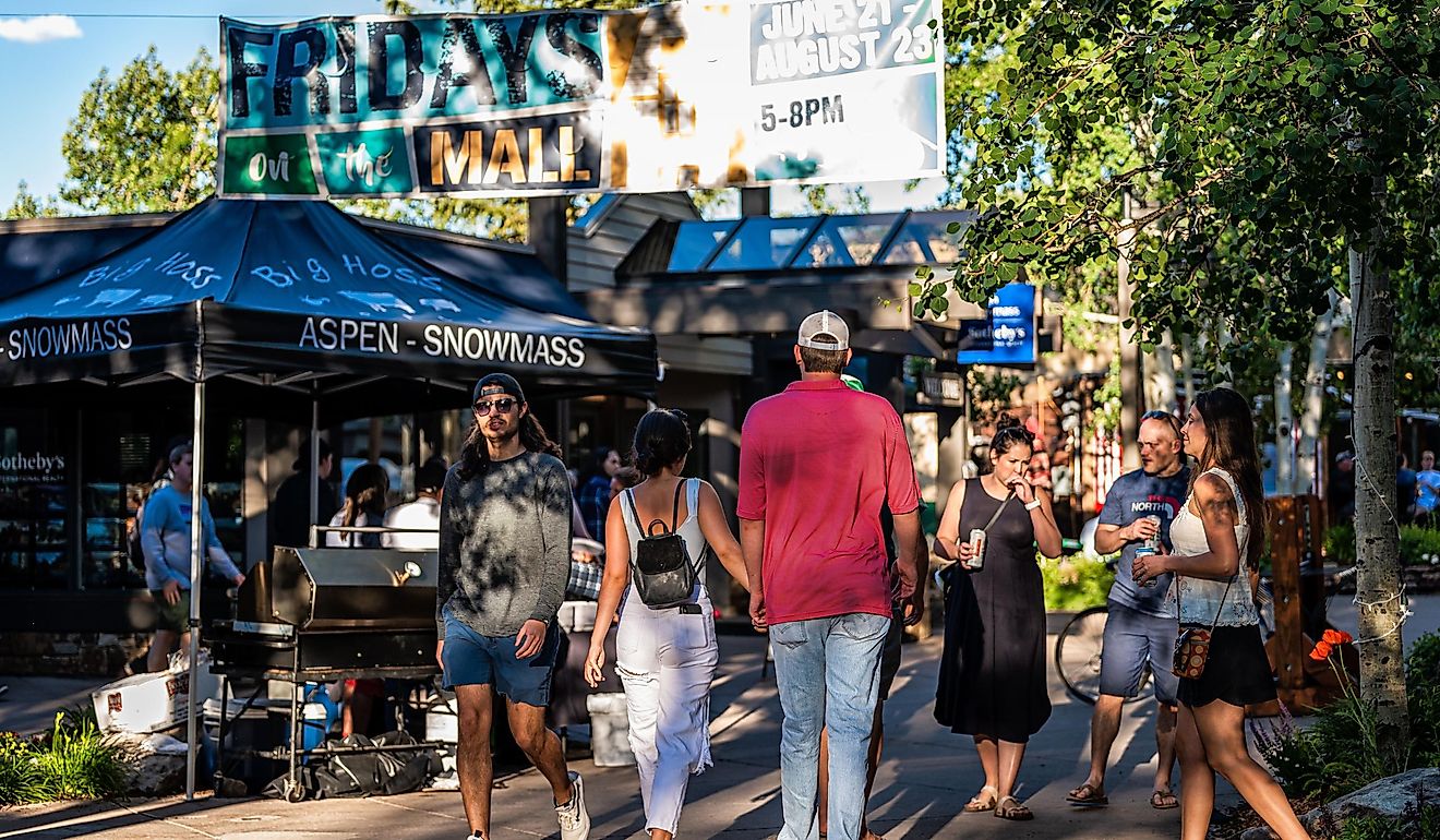 People shopping in Colorado downtown