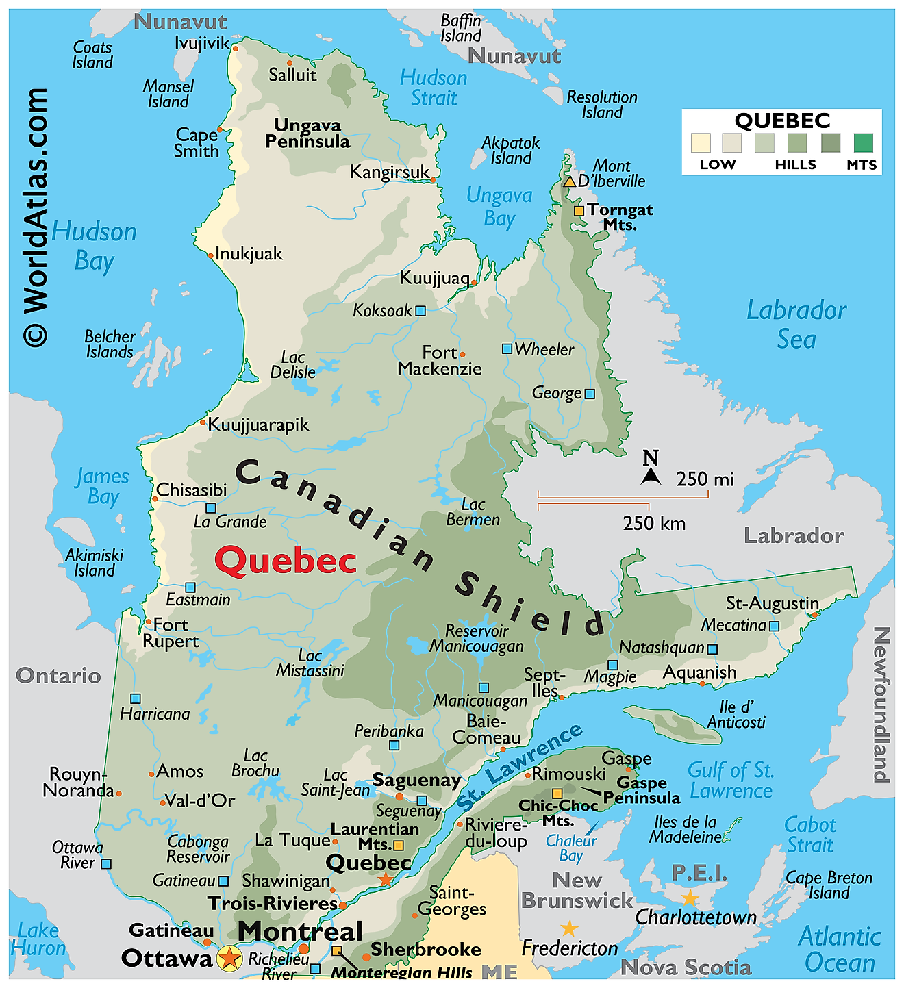 quebec travel map