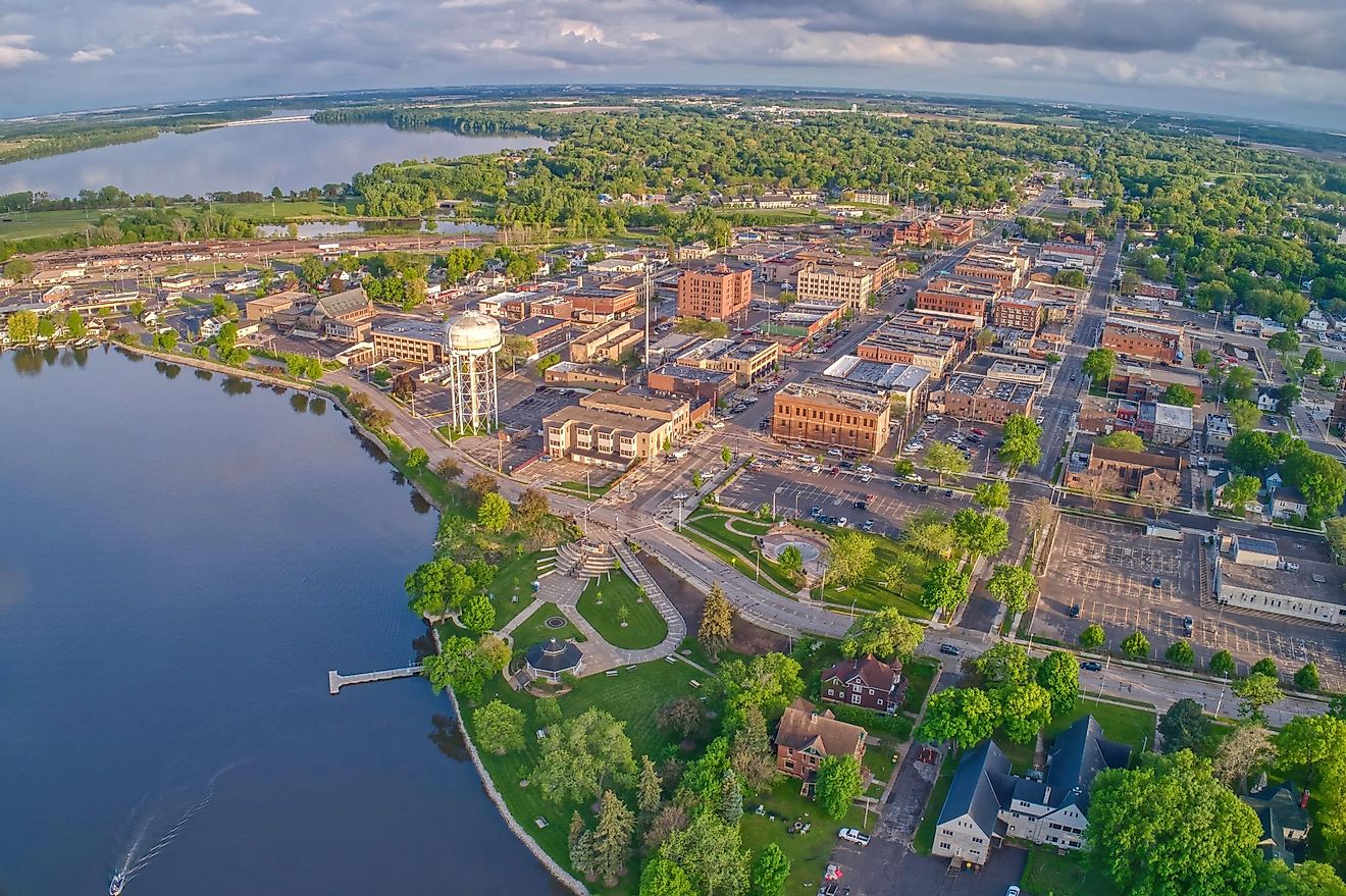 Aerial view of a town in Minnesota.